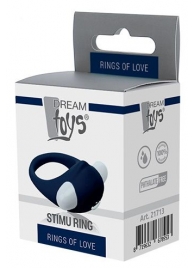 Гладкое синее эрекционное виброкольцо STIMU RING - Dream Toys - в Раменском купить с доставкой