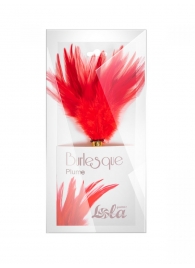 Красный перьевой тиклер Plume - 23 см. - Lola Lingerie - купить с доставкой в Раменском