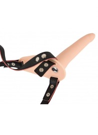 Телесный поясной страпон с вибрацией Vibrating Strap-On - 15,7 см. - Orion - купить с доставкой в Раменском