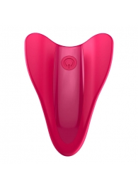Малиновый унисекс вибратор на палец High Fly - Satisfyer