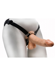 Реалистичный фаллос на регулируемых трусиках с кольцом - 17,5 см. - LOVETOY (А-Полимер) - купить с доставкой в Раменском