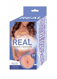 Телесный вибромастурбатор-вагина Real Women Vibration - Real - в Раменском купить с доставкой