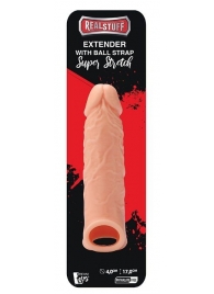 Телесная насадка EXTENDER WITH BALL STRAP 6.5 - 17 см. - Dream Toys - в Раменском купить с доставкой