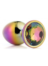 Голографическая анальная втулка с радужным кристаллом - 7,1 см. - Dream Toys - купить с доставкой в Раменском