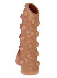 Телесная насадка с бугорками и открытой головкой Nude Sleeve M - 12 см. - KOKOS - в Раменском купить с доставкой