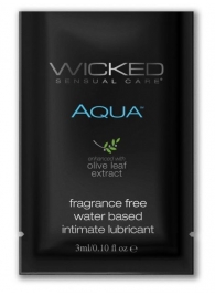 Легкий лубрикант на водной основе с алое Wicked Aqua - 3 мл. - Wicked - купить с доставкой в Раменском