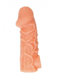 Телесная закрытая насадка с венками Cock Sleeve Size S - 13,8 см. - KOKOS - в Раменском купить с доставкой Телесная закрытая насадка с венками Cock Sleeve Size S - 13,8 см. - KOKOS - в Раменском купить с доставкой