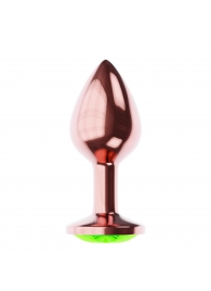 Пробка цвета розового золота с лаймовым кристаллом Diamond Emerald Shine S - 7,2 см. - Lola Games - купить с доставкой в Раменском