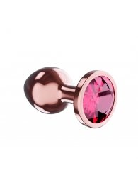 Пробка цвета розового золота с малиновым кристаллом Diamond Ruby Shine S - 7,2 см. - Lola Games - купить с доставкой в Раменском