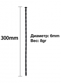 Черный уретральный расширитель - 30 см. - Rubber Tech Ltd - купить с доставкой в Раменском