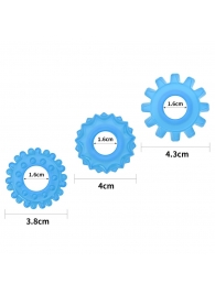 Набор из 3 голубых, светящихся в темноте эрекционных колец Lumino Play - Lovetoy - в Раменском купить с доставкой