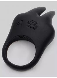 Черное эрекционное виброкольцо Sensation Rechargeable Vibrating Rabbit Love Ring - Fifty Shades of Grey - в Раменском купить с доставкой