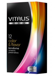 Цветные ароматизированные презервативы VITALIS PREMIUM color   flavor - 12 шт. - Vitalis - купить с доставкой в Раменском