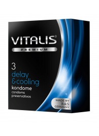 Презервативы VITALIS PREMIUM delay   cooling с охлаждающим эффектом - 3 шт. - Vitalis - купить с доставкой в Раменском
