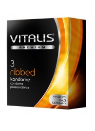 Ребристые презервативы VITALIS PREMIUM ribbed - 3 шт. - Vitalis - купить с доставкой в Раменском