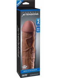Коричневая насадка Mega 2  Extension - 20,3 см. - Pipedream - в Раменском купить с доставкой