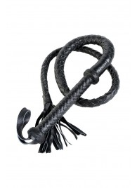 Длинный кожаный кнут с хлопушками на конце - ToyFa - купить с доставкой в Раменском