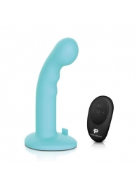 Голубая изогнутая насадка 6in Remote Control Ripple P-Spot G-Spot на черных трусиках - 16 см. - Pegasus - купить с доставкой в Раменском