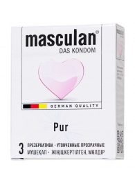 Супертонкие презервативы Masculan Pur - 3 шт. - Masculan - купить с доставкой в Раменском