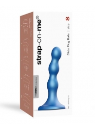 Голубая насадка Strap-On-Me Dildo Plug Balls size S - Strap-on-me - купить с доставкой в Раменском