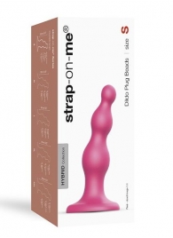 Розовая насадка Strap-On-Me Dildo Plug Beads size S - Strap-on-me - купить с доставкой в Раменском