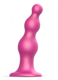 Розовая насадка Strap-On-Me Dildo Plug Beads size S - Strap-on-me - купить с доставкой в Раменском