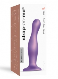 Фиолетовая насадка Strap-On-Me Dildo Plug Curvy size L - Strap-on-me - купить с доставкой в Раменском