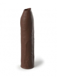 Коричневая насадка-удлинитель Uncut Silicone Penis Enhancer - 17,8 см. - Pipedream - в Раменском купить с доставкой