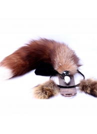 Игровой комплект: серебристая анальная пробка с пушистым хвостом и ободок-ушки - Crazy Handmade - купить с доставкой в Раменском