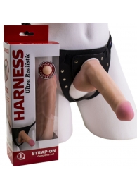 Страпон Harness из двух предметов: трусики с плугом и насадка-фаллос - 17 см. - LOVETOY (А-Полимер) - купить с доставкой в Раменском