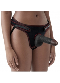 Женский темнокожий страпон Easy Strapon Set 7 Inch - 18 см. - Lovetoy - купить с доставкой в Раменском