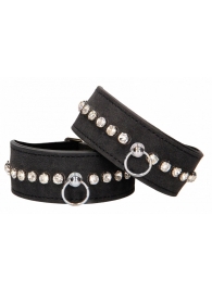 Черные поножи Diamond Studded Ankle Cuffs - Shots Media BV - купить с доставкой в Раменском