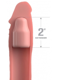 Телесная насадка-удлинитель 2 Inch Silicone X-tension with Strap - 20,3 см. - Pipedream - в Раменском купить с доставкой
