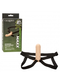 Телесный фаллопротез из силикона Extension with Harness - 15,75 см. - California Exotic Novelties - купить с доставкой в Раменском