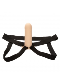 Телесный фаллопротез из силикона Extension with Harness - 15,75 см. - California Exotic Novelties - купить с доставкой в Раменском