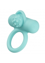 Аквамариновое эрекционное виброкольцо Silicone Rechargeable Nubby Lover’s Delight - California Exotic Novelties - в Раменском купить с доставкой