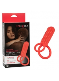 Красное эрекционное кольцо Silicone Rechargeable Vertical Dual Enhancer - California Exotic Novelties - в Раменском купить с доставкой