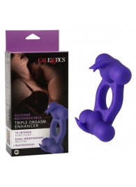 Фиолетовое эрекционное виброкольцо с двумя моторами Silicone Rechargeable Triple Orgasm Enhancer - California Exotic Novelties - в Раменском купить с доставкой