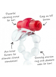 Виброкольцо с язычком и красным виброэлементом Overtime - Screaming O - в Раменском купить с доставкой