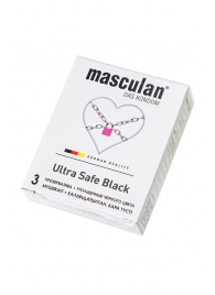 Ультрапрочные презервативы Masculan Ultra Safe Black - 3 шт. - Masculan - купить с доставкой в Раменском