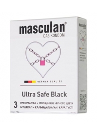 Ультрапрочные презервативы Masculan Ultra Safe Black - 3 шт. - Masculan - купить с доставкой в Раменском