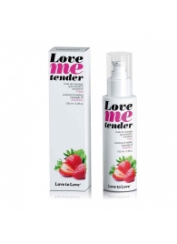 Съедобное согревающее массажное масло Love Me Tender Strawberry с ароматом клубники - 100 мл. - Love to Love - купить с доставкой в Раменском