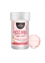 Лубрикант на масляной основе Hot Ball Beija Muito с ароматом клубники и шампанского (2 шарика по 3 гр.) - HotFlowers - купить с доставкой в Раменском