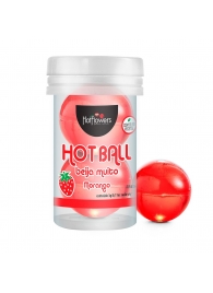 Лубрикант на масляной основе Hot Ball Beija Muito с ароматом клубники (2 шарика по 3 гр.) - HotFlowers - купить с доставкой в Раменском