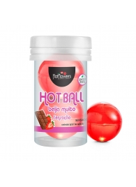 Лубрикант на масляной основе Hot Ball Beija Muito с ароматом шоколада и клубники (2 шарика по 3 гр.) - HotFlowers - купить с доставкой в Раменском