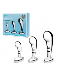 Набор из 3 стальных стимуляторов простаты Stainless Steel P-spot Training Set - b-Vibe - в Раменском купить с доставкой