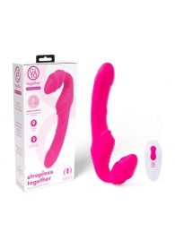 Розовый безремневой страпон на радиоуправлении Strapless Together - 22 см. - Together Toy - купить с доставкой в Раменском