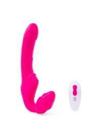 Розовый безремневой страпон на радиоуправлении Strapless Together - 22 см. - Together Toy - купить с доставкой в Раменском