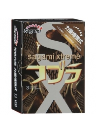 Суженные к основанию презервативы Sagami Xtreme COBRA - 3 шт. - Sagami - купить с доставкой в Раменском