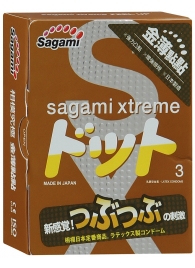 Презервативы Sagami Xtreme FEEL UP с точечной текстурой и линиями прилегания - 3 шт. - Sagami - купить с доставкой в Раменском